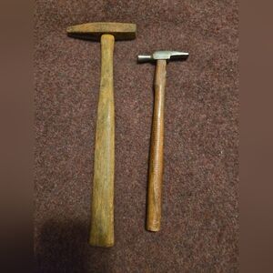 Vintage Leather Tack Hammer And Jewelers Hammer Lot